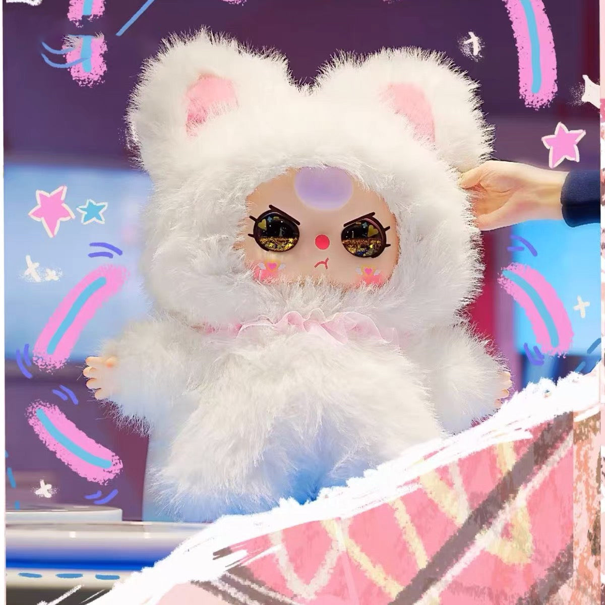 Original Baby Three Ai 800% Bliand Box Can Tell A Story In English Limited Kawaii Action Figure Big Vinyl Doll Kids Gift