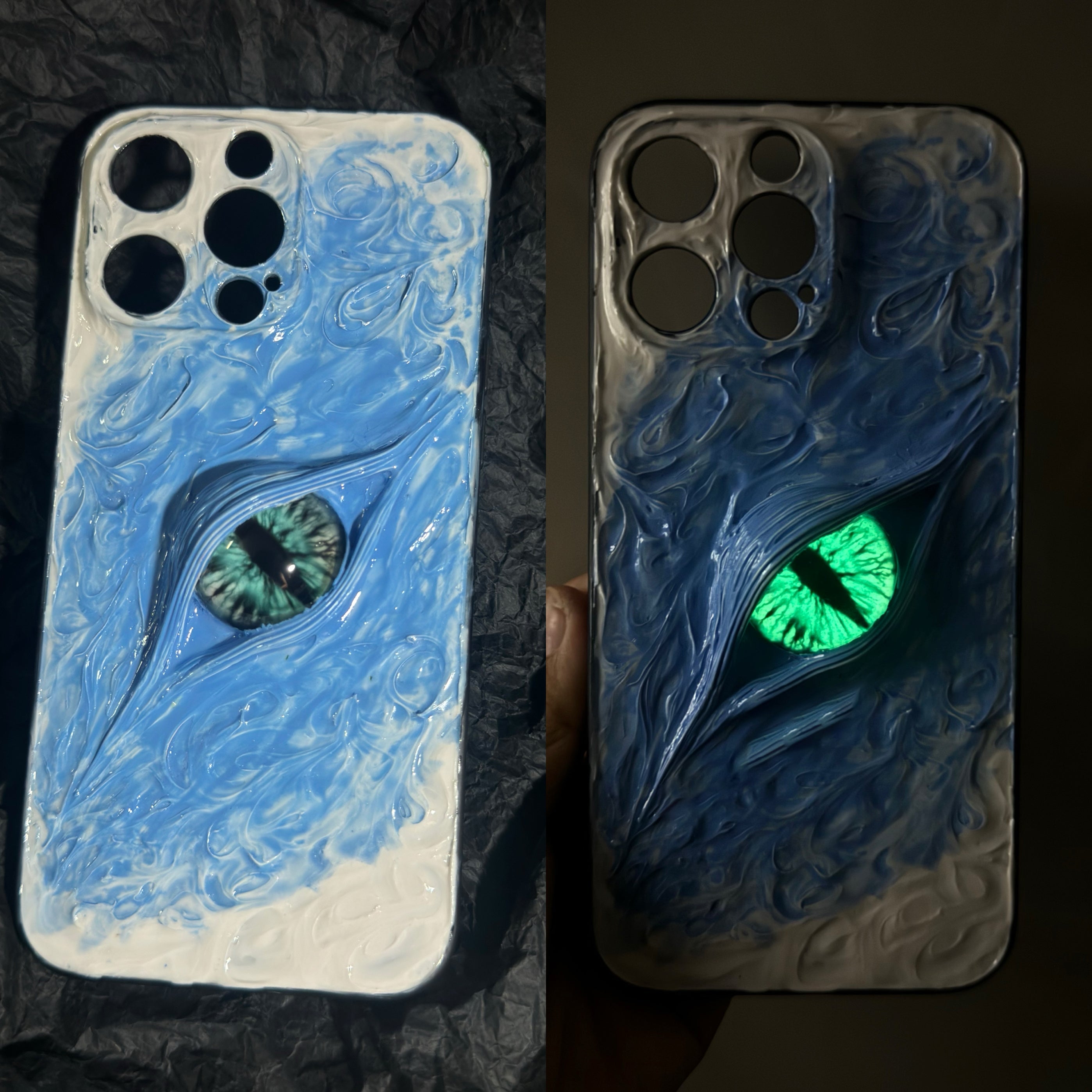 Handmade Cthulhu Eye Glow-in-the-Dark Phone Case