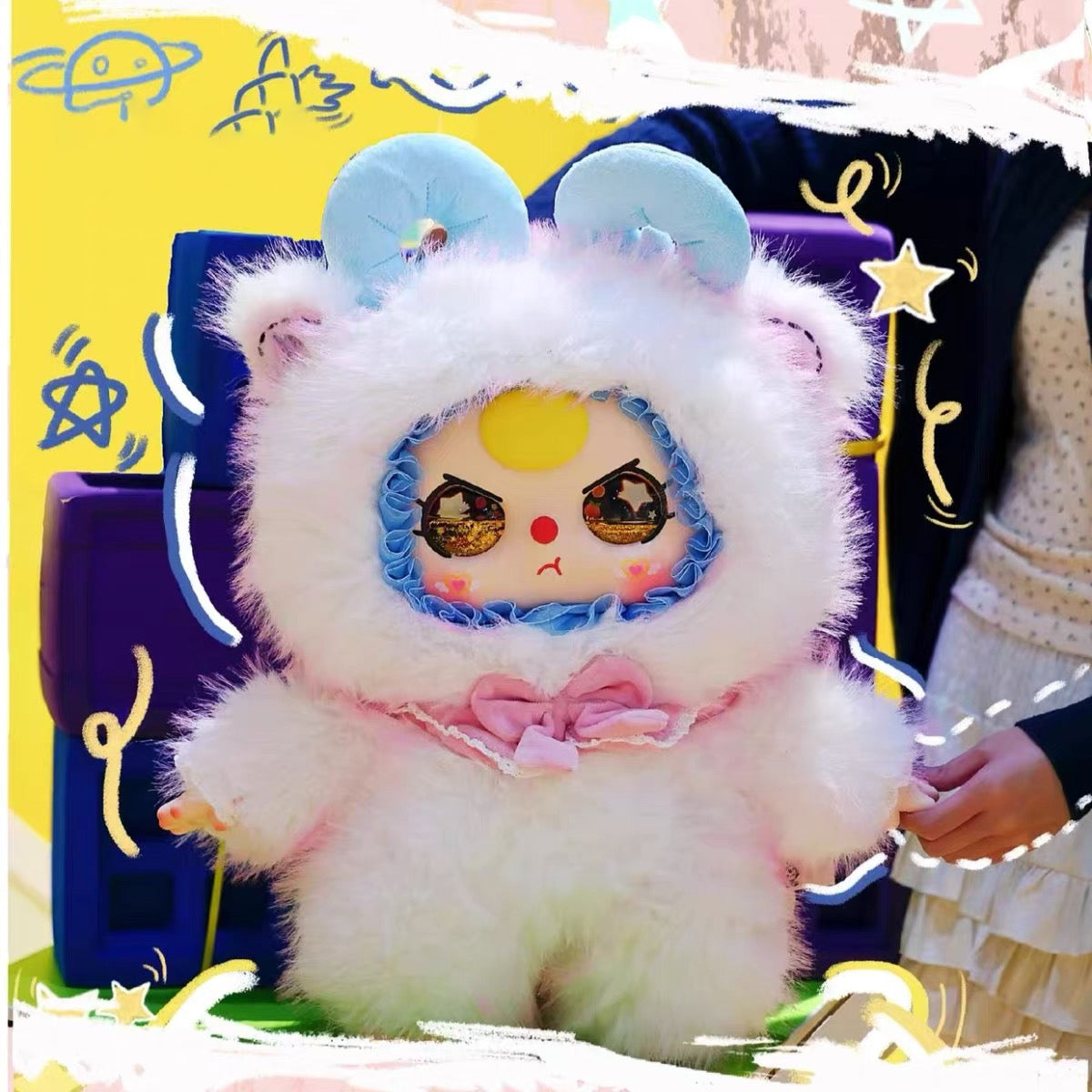 Original Baby Three Ai 800% Bliand Box Can Tell A Story In English Limited Kawaii Action Figure Big Vinyl Doll Kids Gift