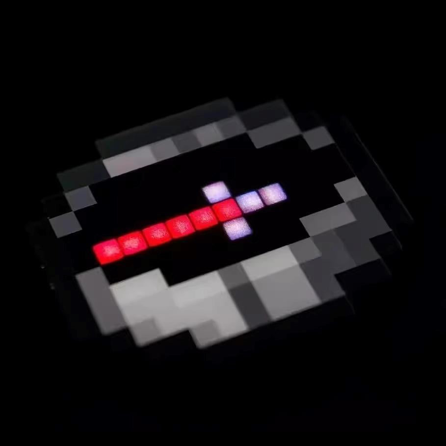 3D-Printed Pixel-Style Explorer's Compass - Glowing Retro Navigation Tool with Lodestone Tracking