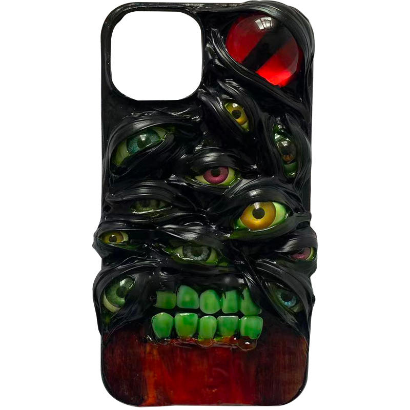 Handmade Cthulhu Eye Phone Case – Spooky Gothic Design
