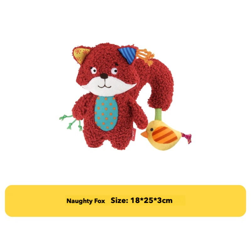 Plush Squeaky Dog Toys | Monkey, Fox, Elephant Animal Shapes | Crinkle & Chew Toys for Puppies and Small Dogs