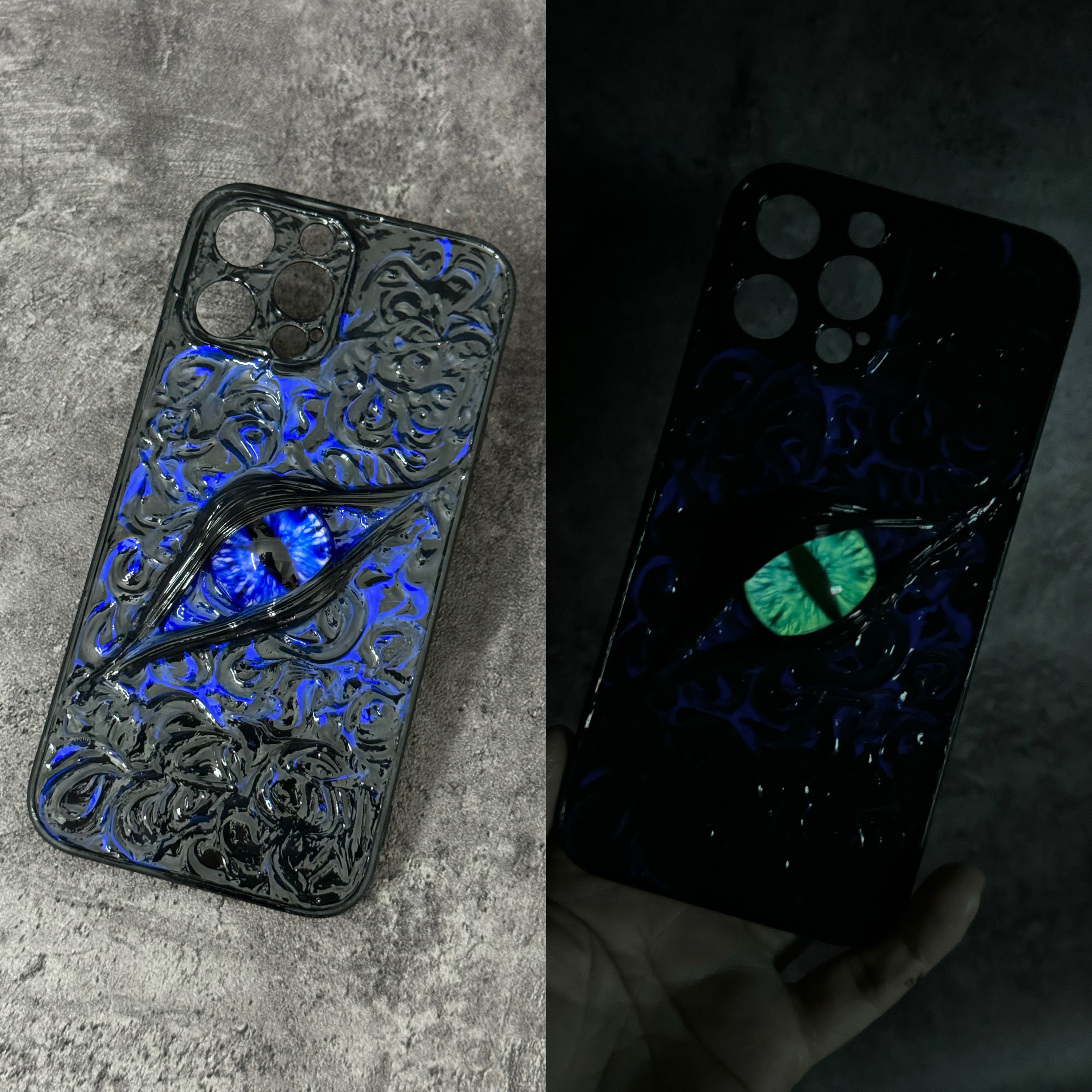 Handmade Cthulhu Eye Glow-in-the-Dark Phone Case